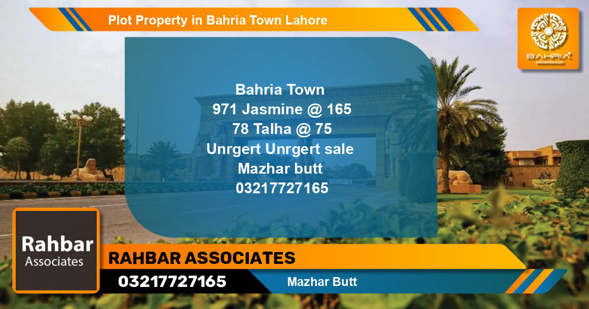 Residential Plot for Sale in Bahria Town, Lahore - (BP-35455)