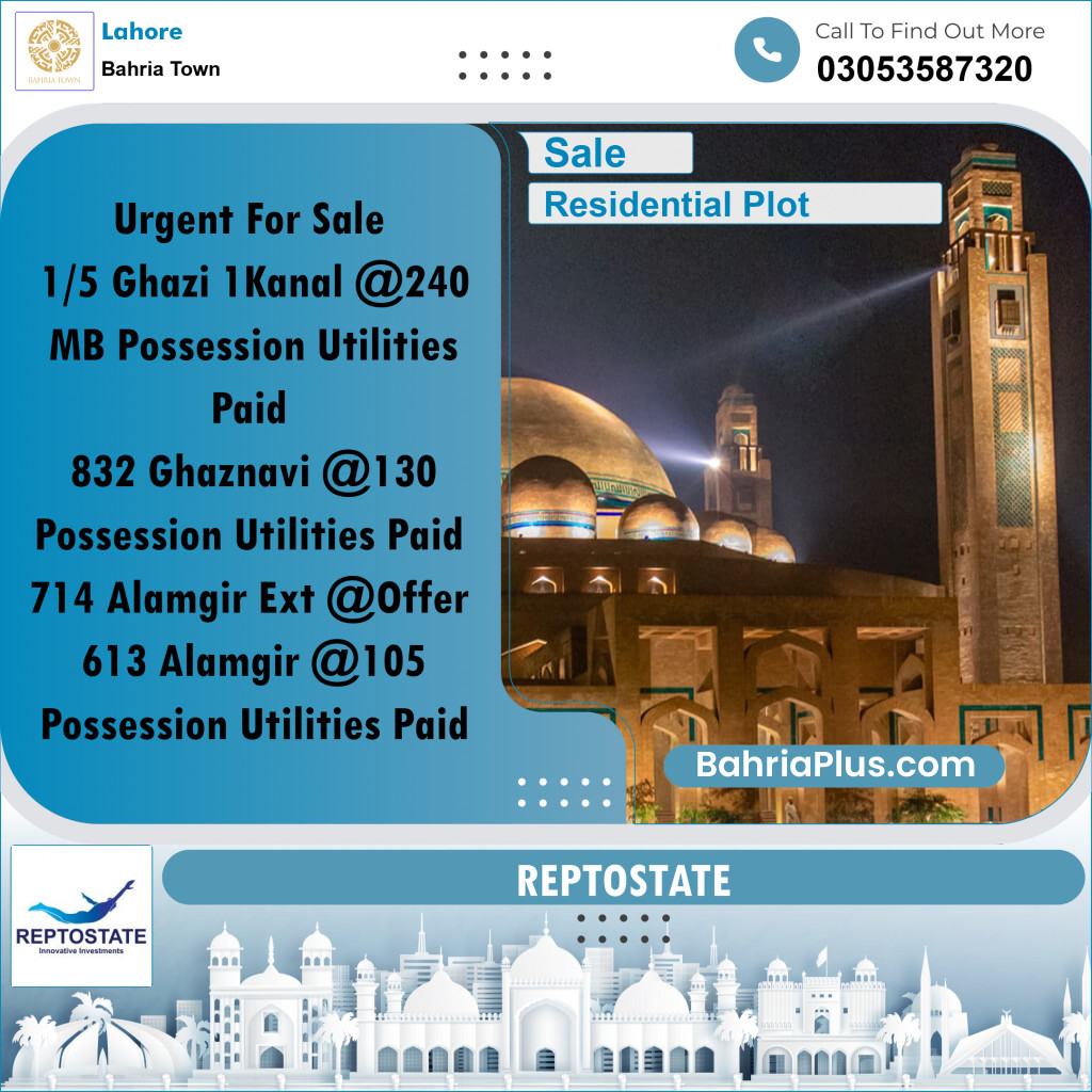 Residential Plot for Sale in Bahria Town, Lahore - (BP-354572)