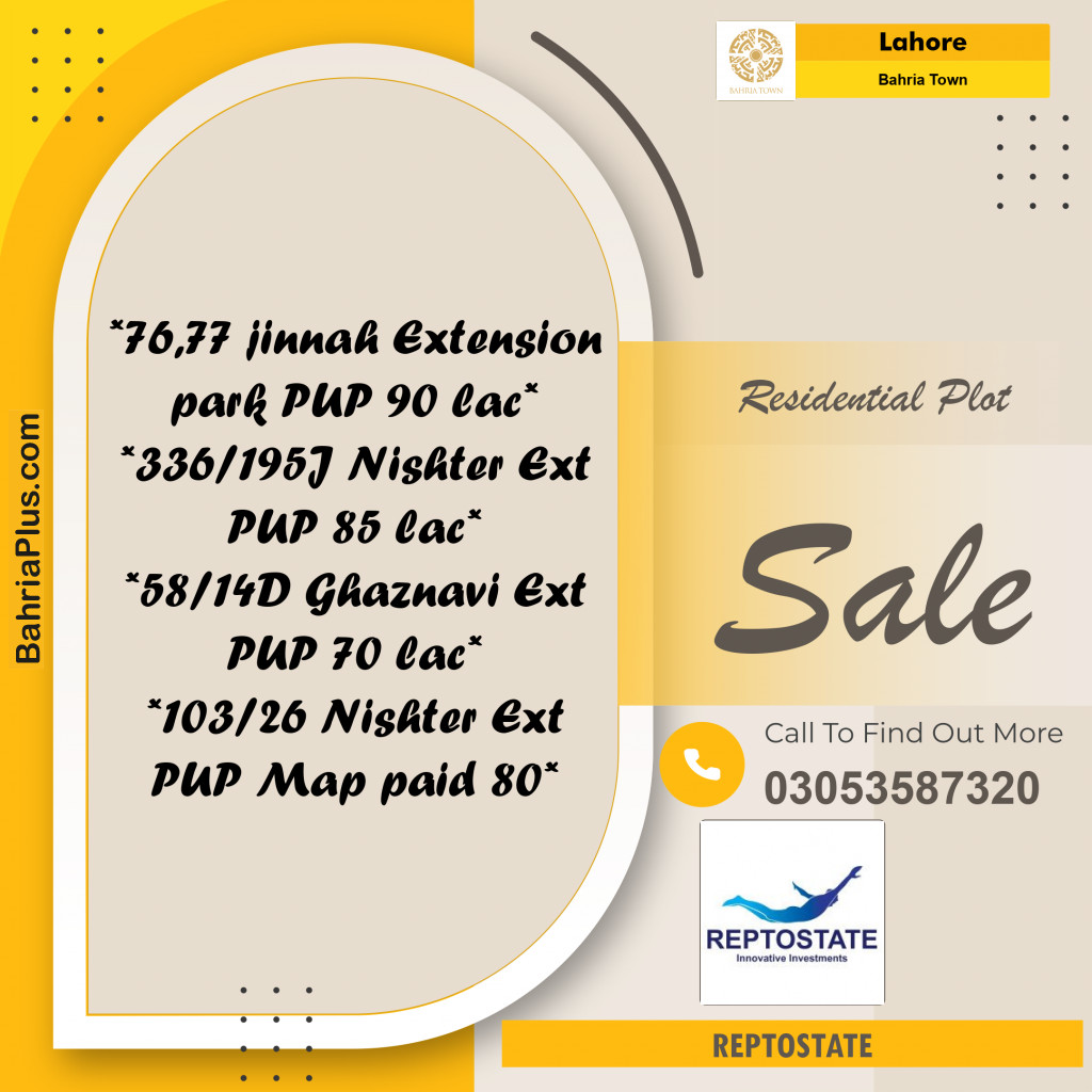 Residential Plot for Sale in Bahria Town, Lahore - (BP-354573)