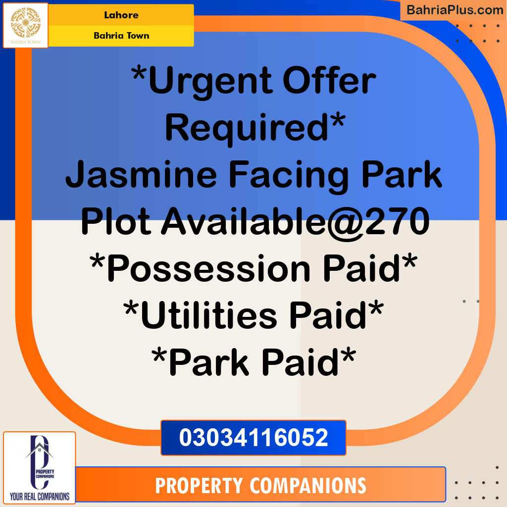 Residential Plot for Sale in Bahria Town, Lahore - (BP-354581)