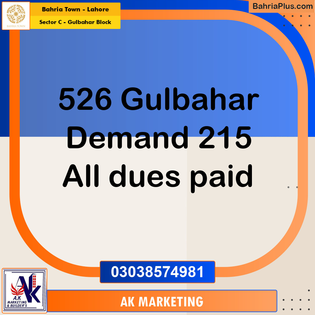 12 Marla Residential Plot for Sale in Sector C - Gulbahar Block -  Bahria Town, Lahore - (BP-354596)