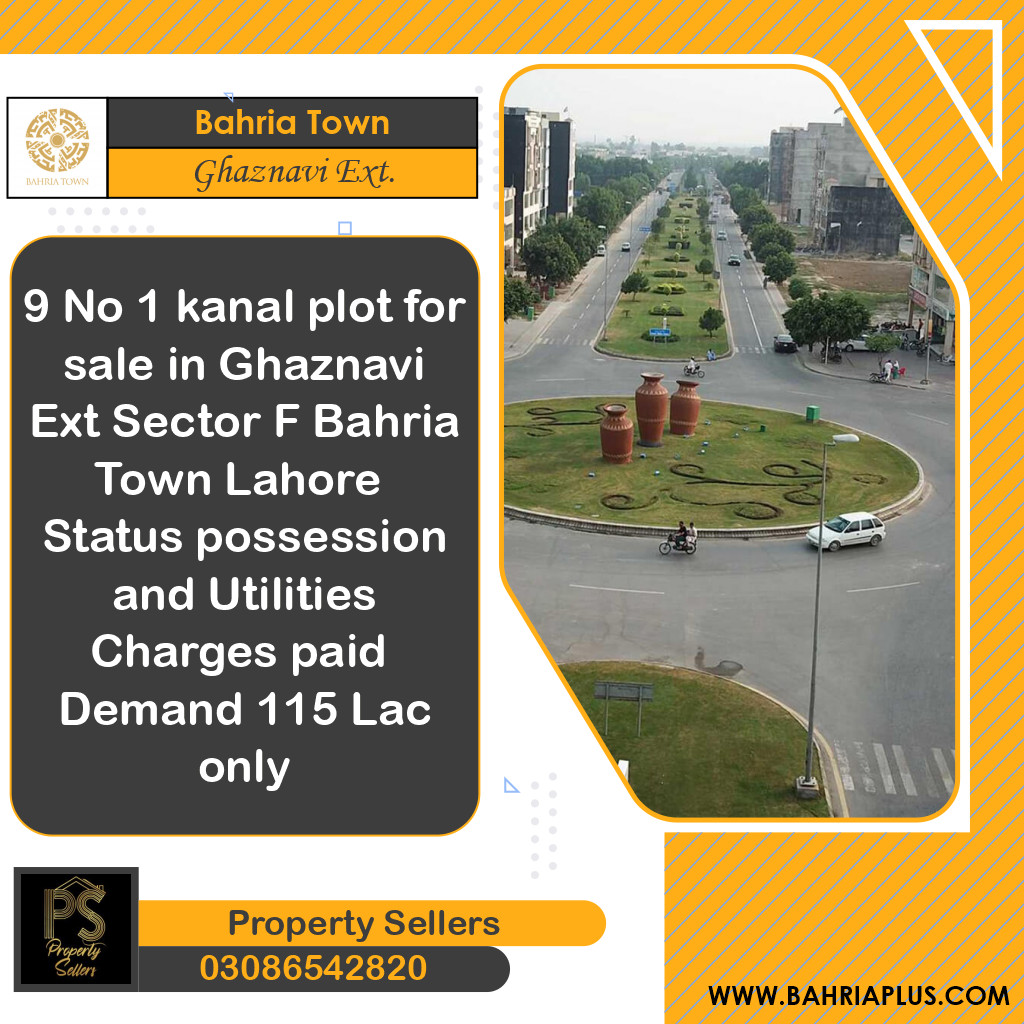 20 Marla Residential Plot for Sale in Sector F - Ghaznavi Ext. Block -  Bahria Town, Lahore - (BP-354601)