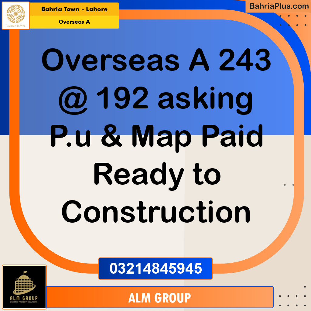 10 Marla Residential Plot for Sale in Overseas A -  Bahria Town, Lahore - (BP-354609)