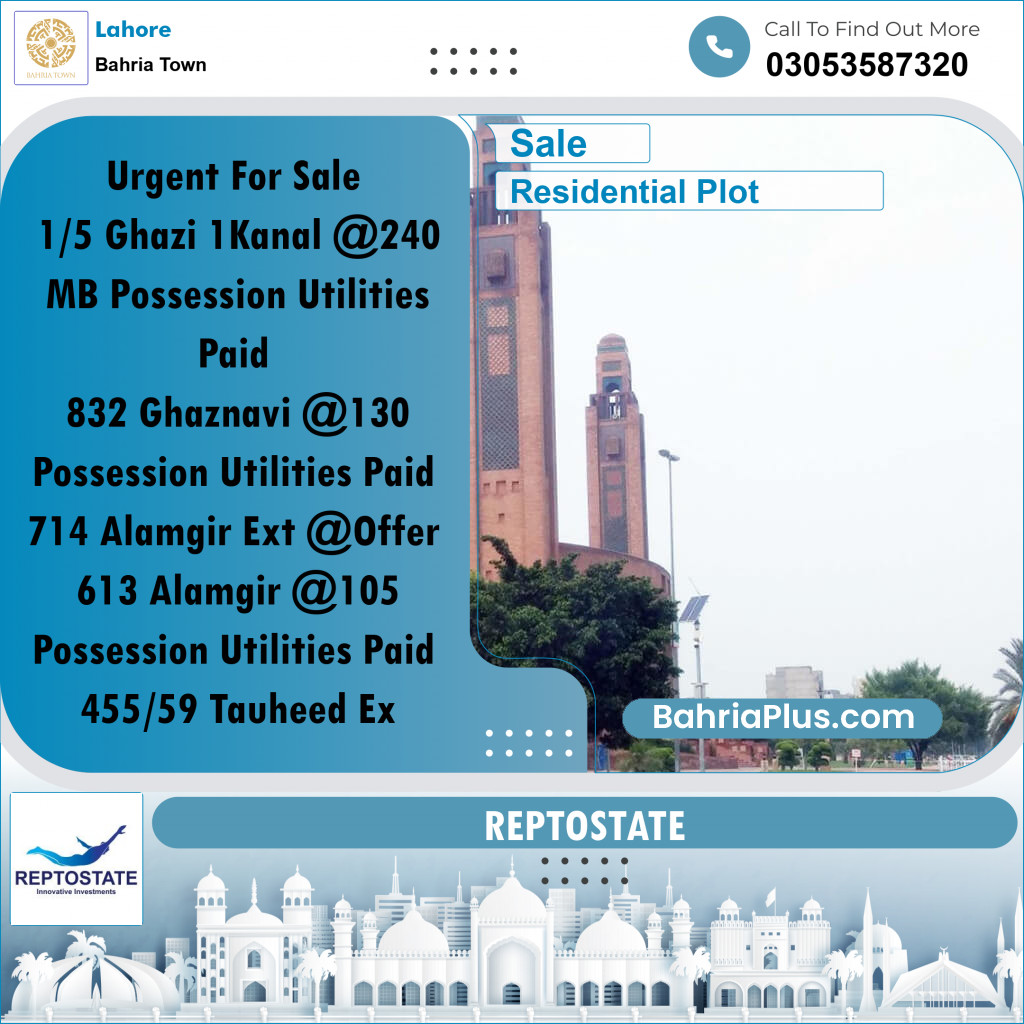 Residential Plot for Sale in Bahria Town, Lahore - (BP-354642)