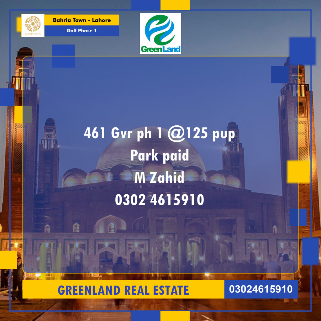10 Marla Residential Plot for Sale in Golf Phase 1 -  Bahria Town, Lahore - (BP-354650)