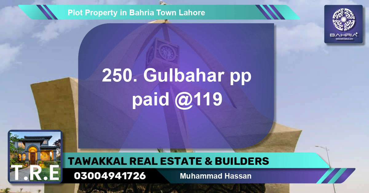 Residential Plot for Sale in Bahria Town, Lahore - (BP-35468)