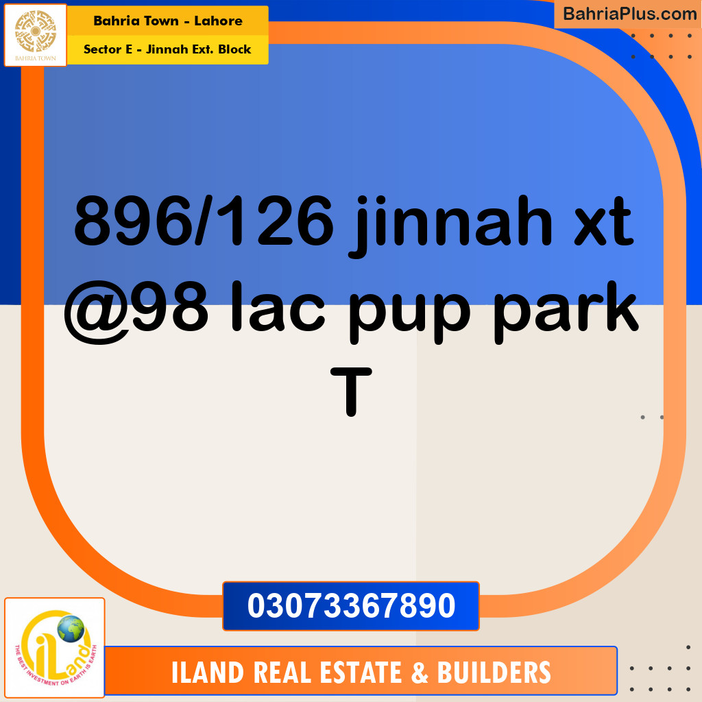 5 Marla Residential Plot for Sale in Sector E - Jinnah Ext. Block -  Bahria Town, Lahore - (BP-354685)