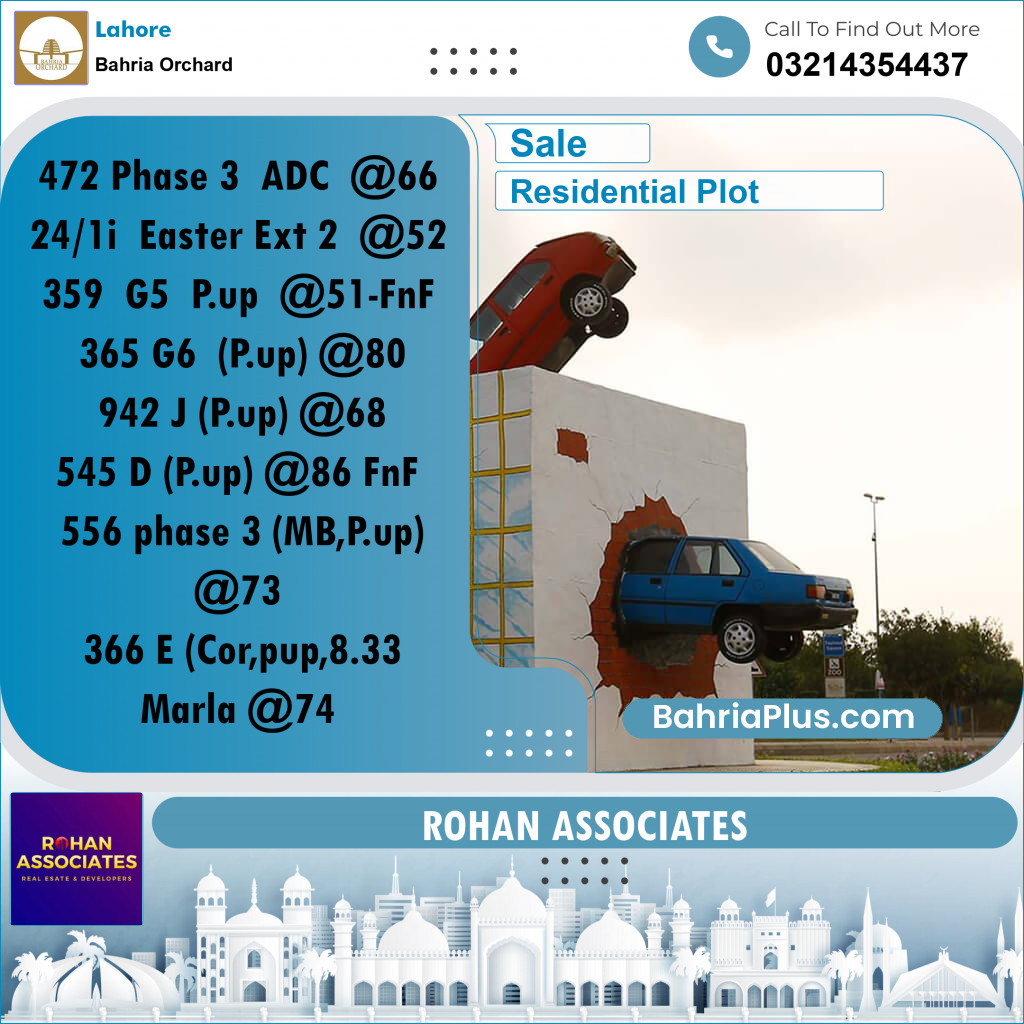 Residential Plot for Sale in Bahria Orchard, Lahore - (BP-354740)