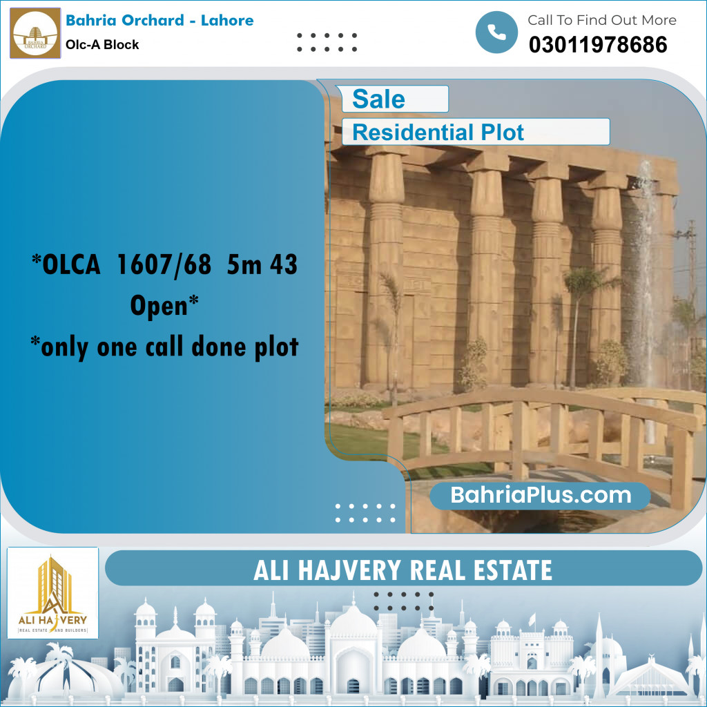 5 Marla Residential Plot for Sale in OLC-A Block -  Bahria Orchard, Lahore - (BP-354778)