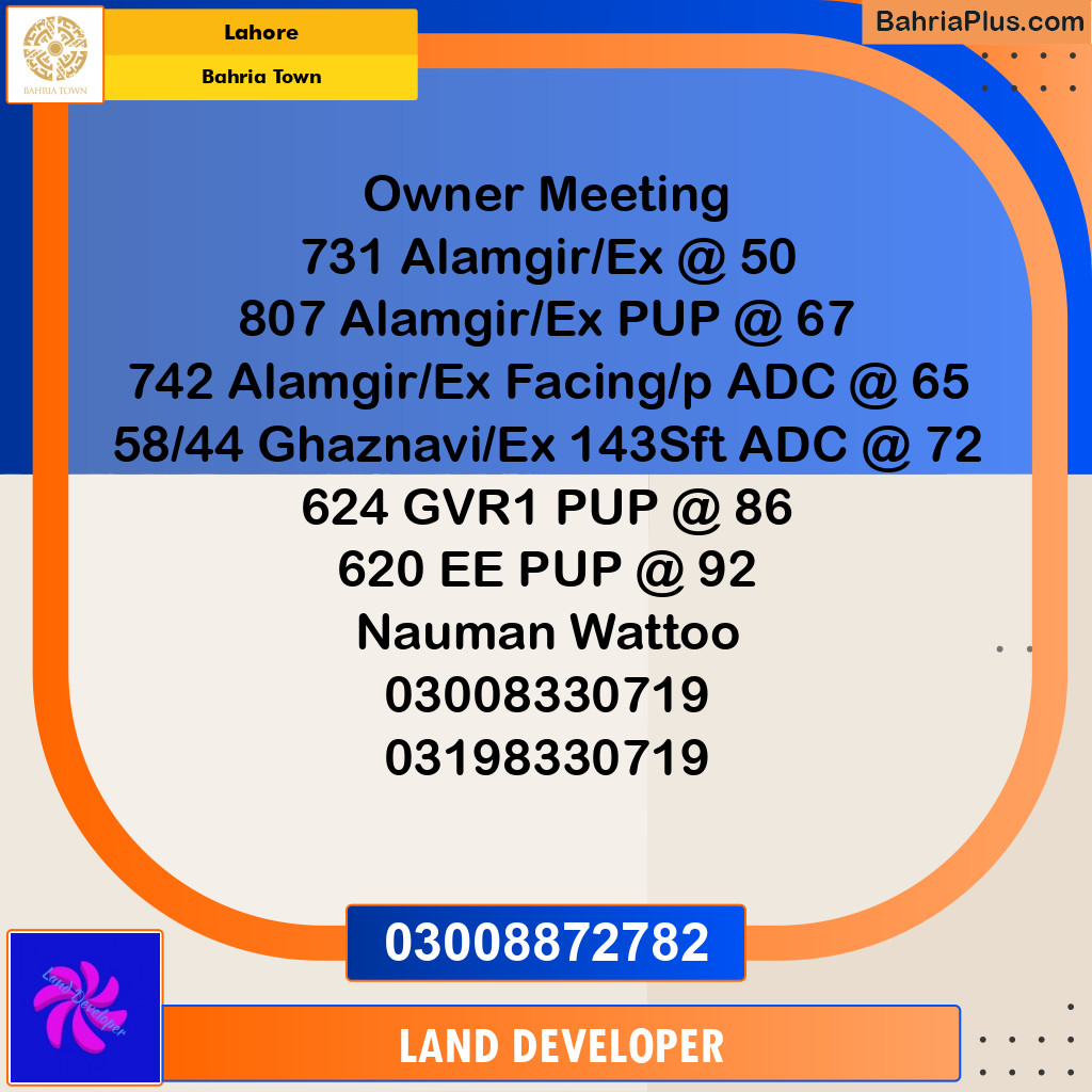 Residential Plot for Sale in Bahria Town, Lahore - (BP-354837)