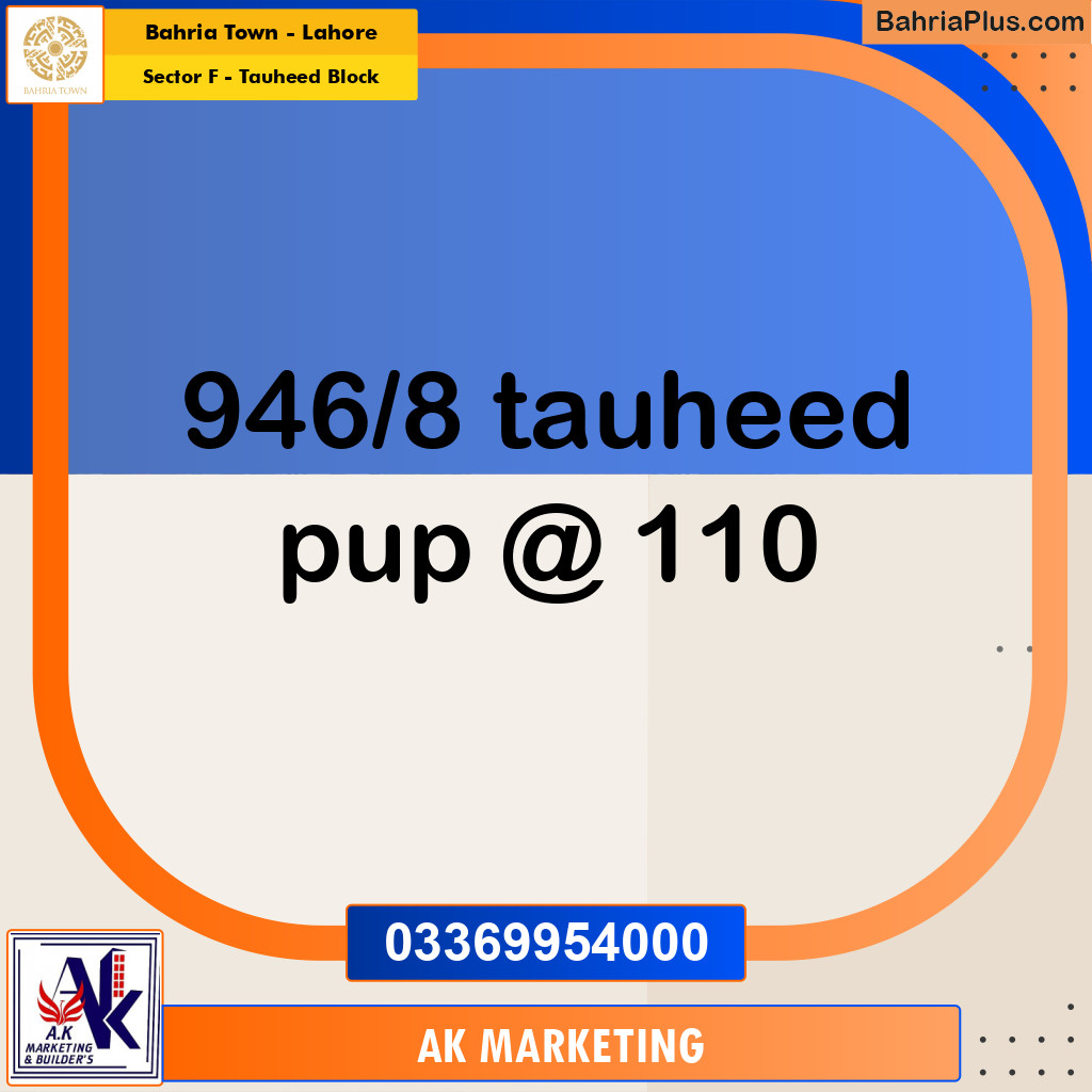 10 Marla Residential Plot for Sale in Sector F - Tauheed Block -  Bahria Town, Lahore - (BP-354899)
