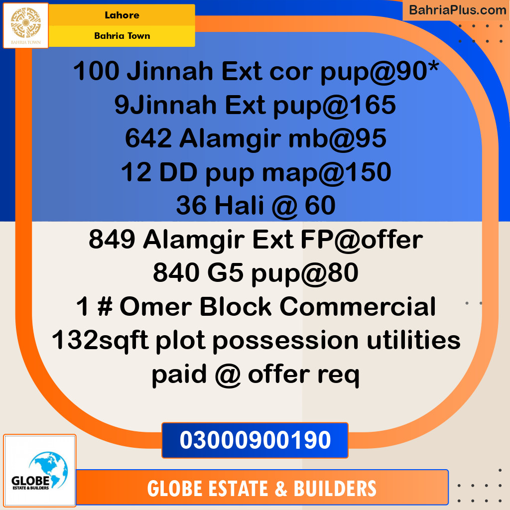 Residential Plot for Sale in Bahria Town, Lahore - (BP-354925)