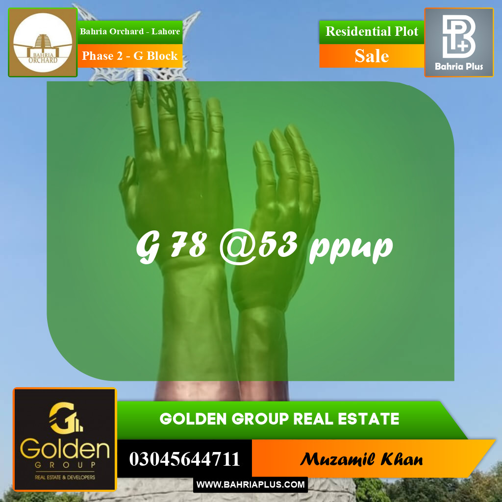 5 Marla Residential Plot for Sale in Phase 2 - G Block -  Bahria Orchard, Lahore - (BP-354976)