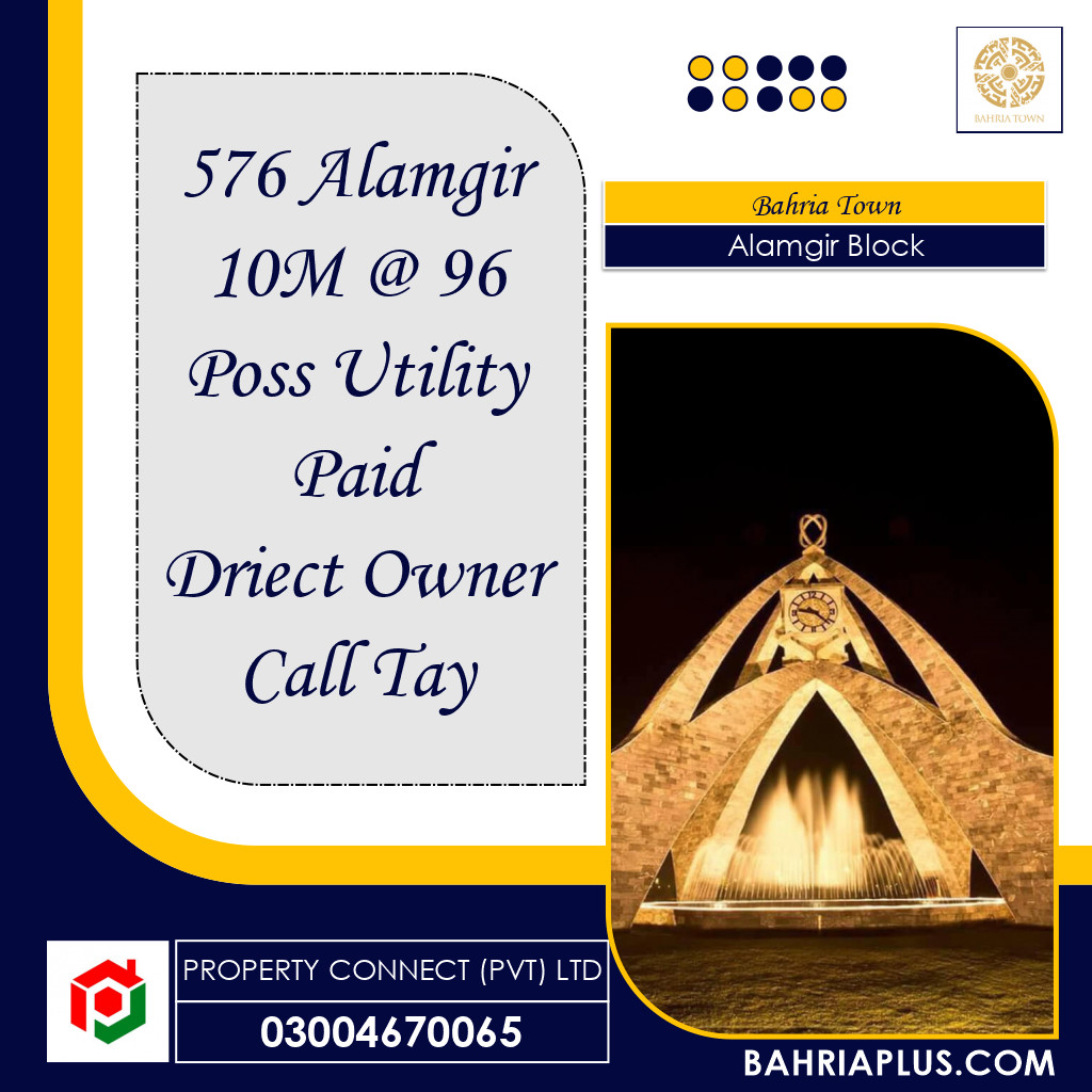 10 Marla Residential Plot for Sale in Sector F - Alamgir Block -  Bahria Town, Lahore - (BP-355117)