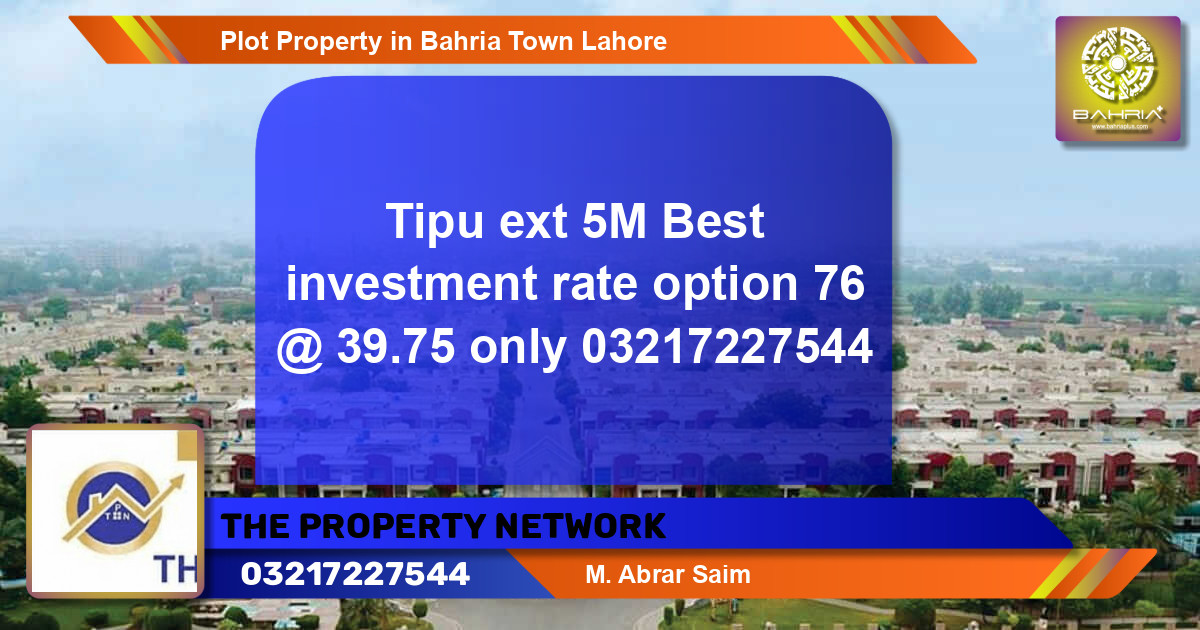 Residential Plot for Sale in Bahria Town, Lahore - (BP-35512)