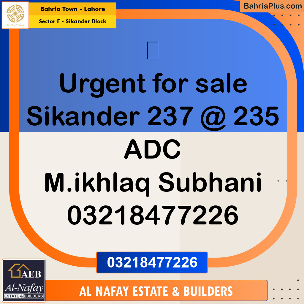 1 Kanal Residential Plot for Sale in Sector F - Sikander Block -  Bahria Town, Lahore - (BP-355129)