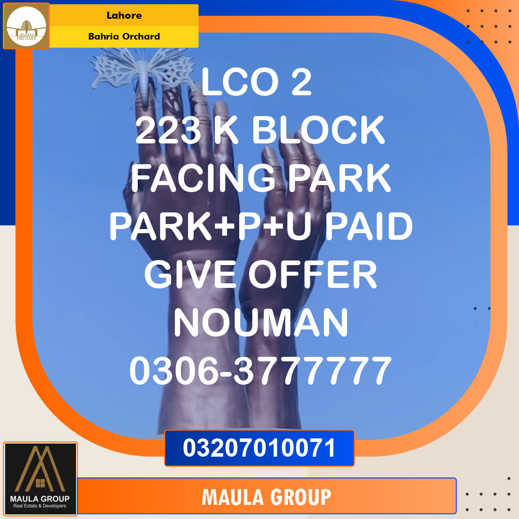 Residential Plot for Sale in Bahria Orchard, Lahore - (BP-355150)