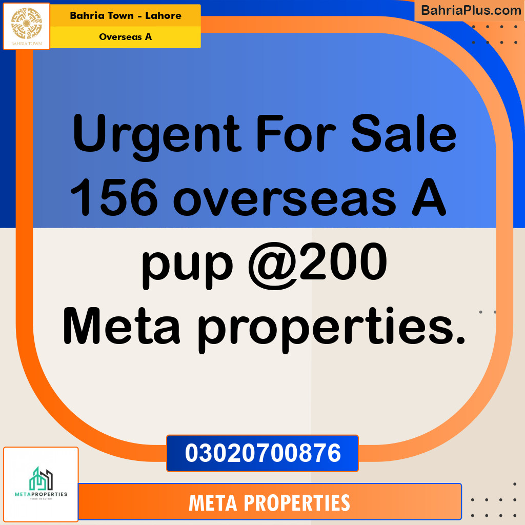 10 Marla Residential Plot for Sale in Overseas A -  Bahria Town, Lahore - (BP-355157)