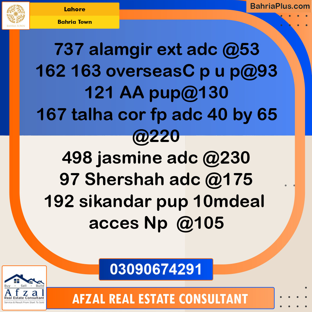 Residential Plot for Sale in Bahria Town, Lahore - (BP-355167)