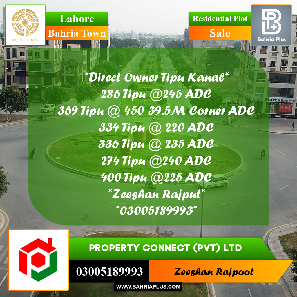 Residential Plot for Sale in Bahria Town, Lahore - (BP-355201)