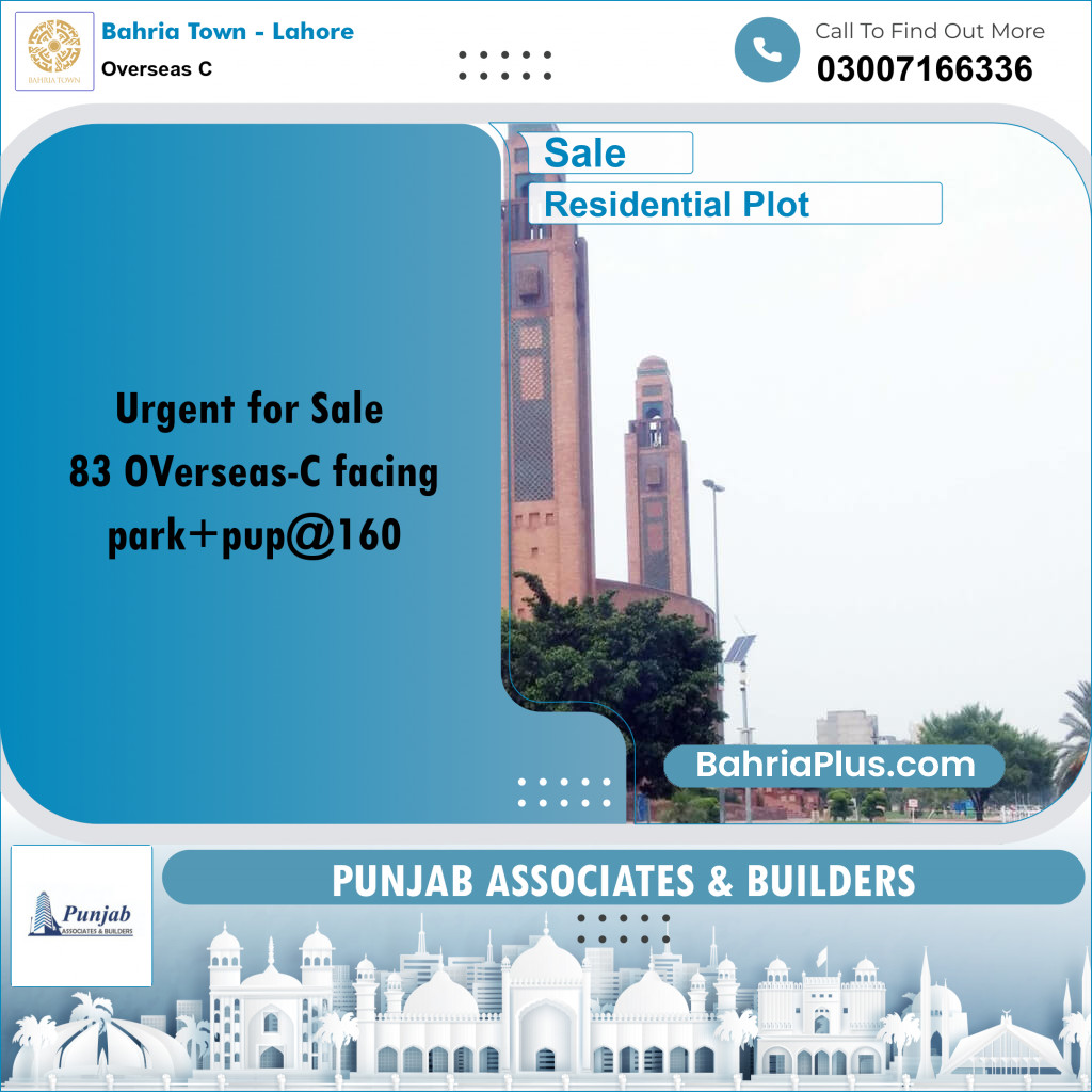 Residential Plot for Sale in Overseas C -  Bahria Town, Lahore - (BP-355218)