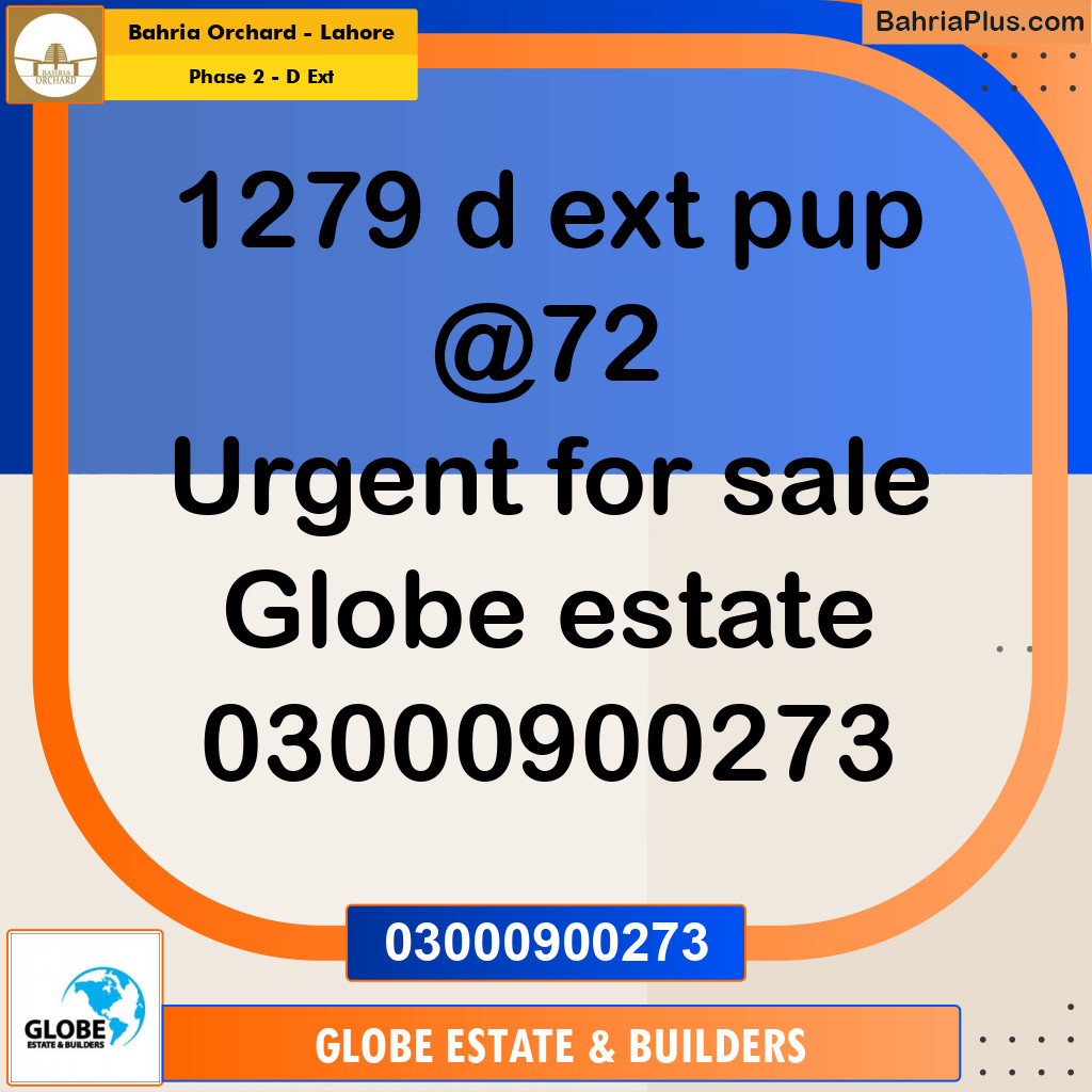 8 Marla Residential Plot for Sale in Phase 2 - D Ext -  Bahria Orchard, Lahore - (BP-355257)