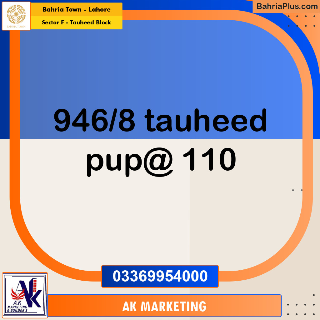 10 Marla Residential Plot for Sale in Sector F - Tauheed Block -  Bahria Town, Lahore - (BP-355312)