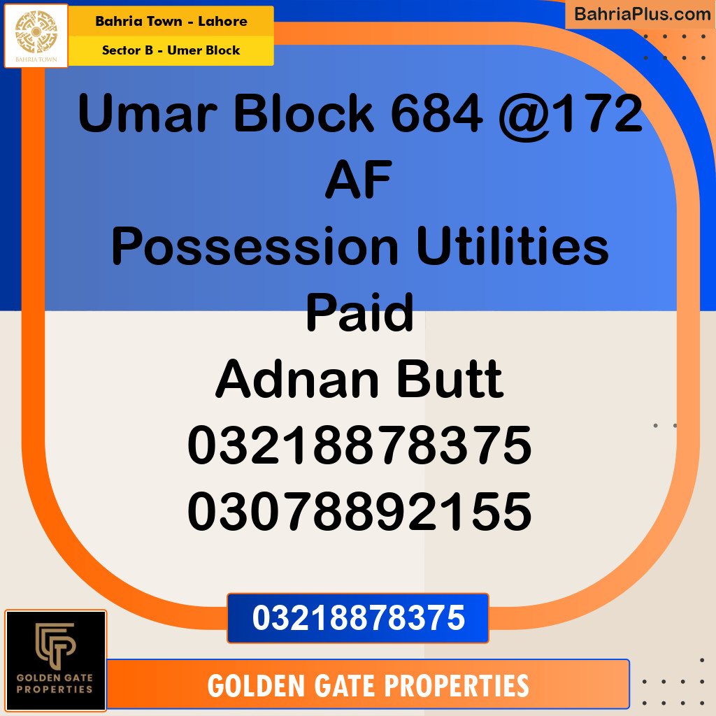 8 Marla Residential Plot for Sale in Sector B - Umer Block -  Bahria Town, Lahore - (BP-355353)