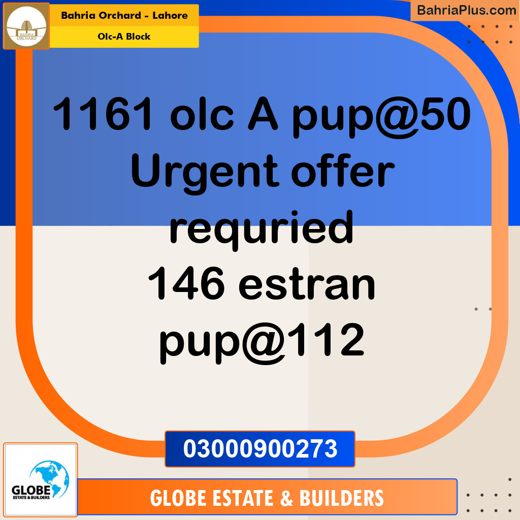 5 Marla Residential Plot for Sale in OLC-A Block -  Bahria Orchard, Lahore - (BP-355378)