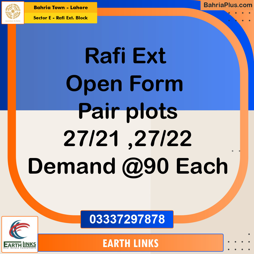 5 Marla Residential Plot for Sale in Sector E - Rafi Ext. Block -  Bahria Town, Lahore - (BP-355383)