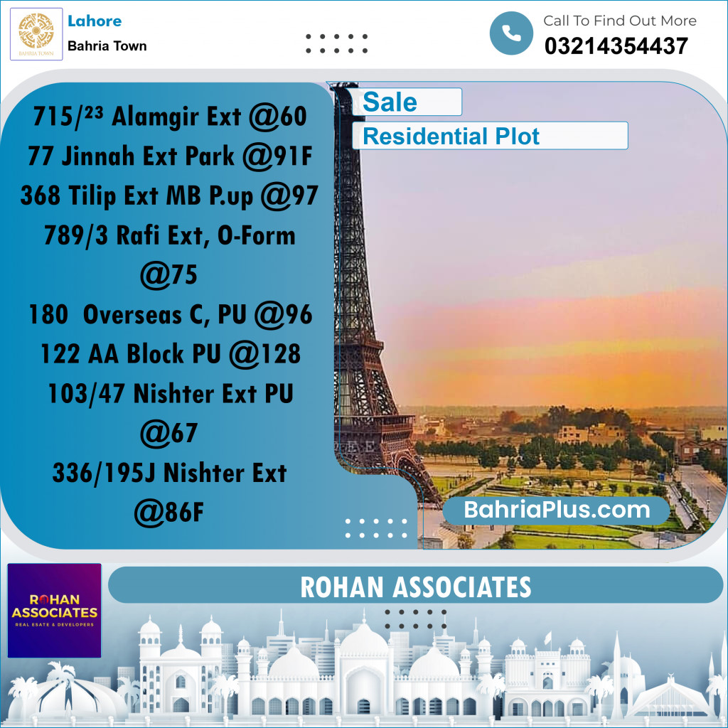 Residential Plot for Sale in Bahria Town, Lahore - (BP-355388)