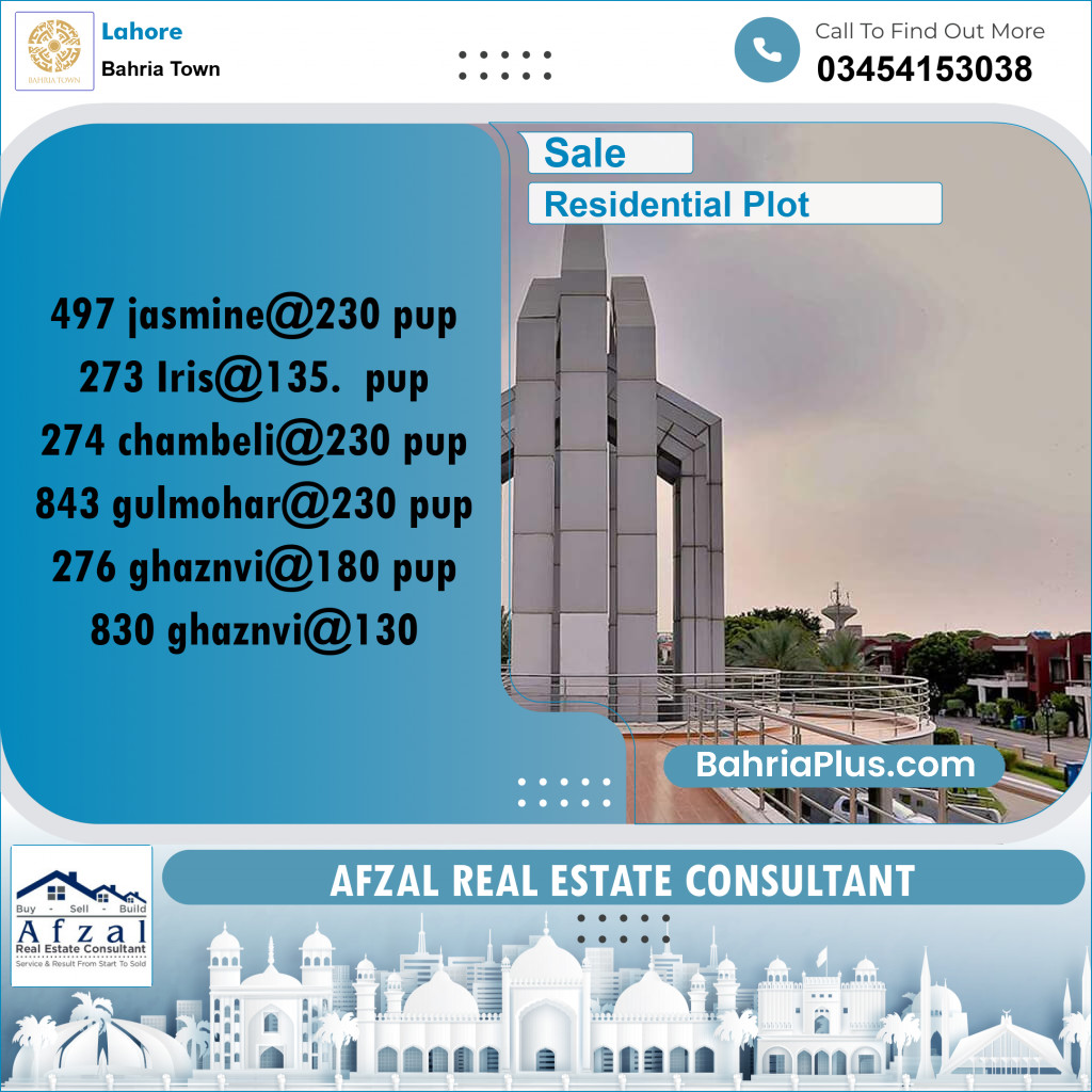 Residential Plot for Sale in Bahria Town, Lahore - (BP-355427)