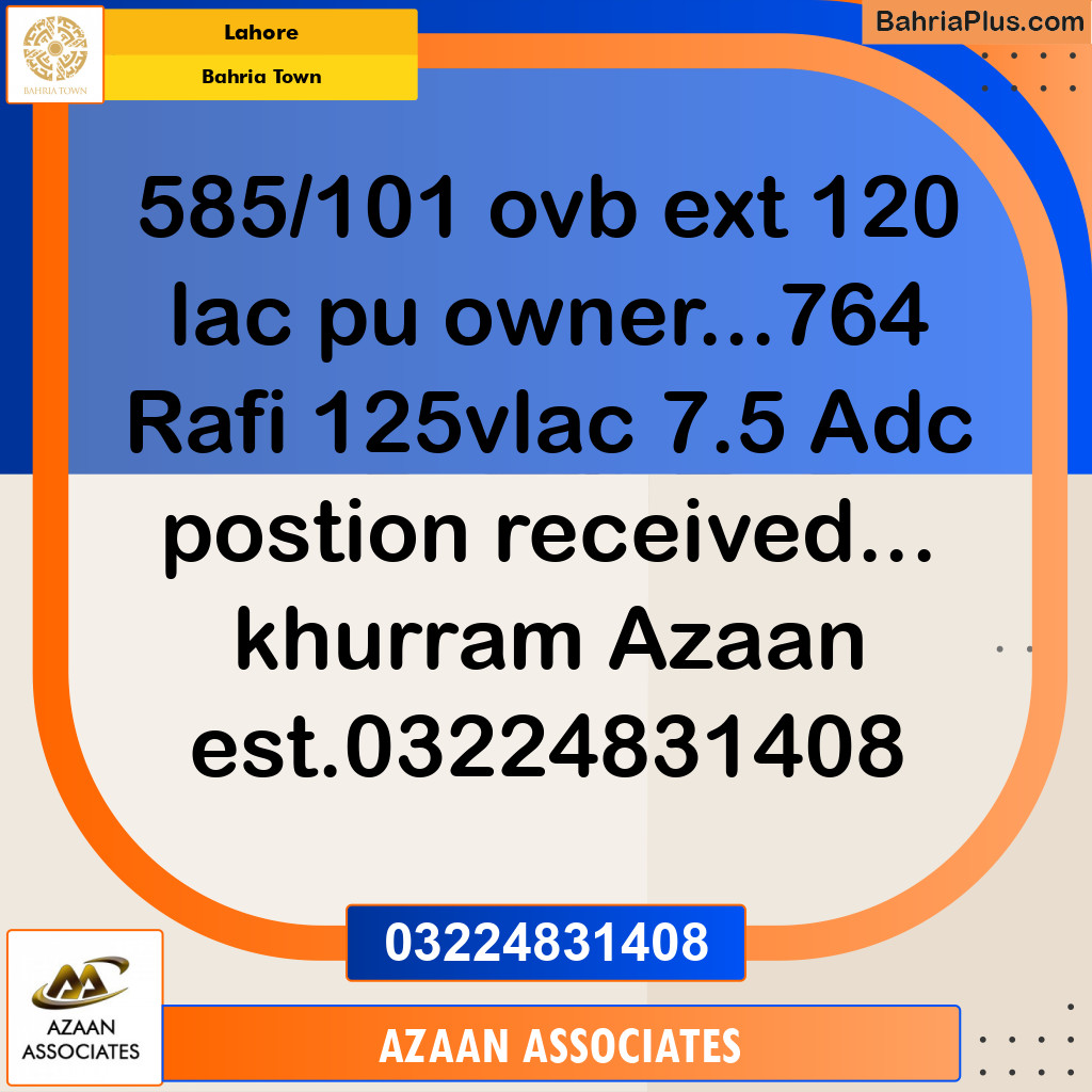 10 Marla Residential Plot for Sale in Bahria Town, Lahore - (BP-355455)