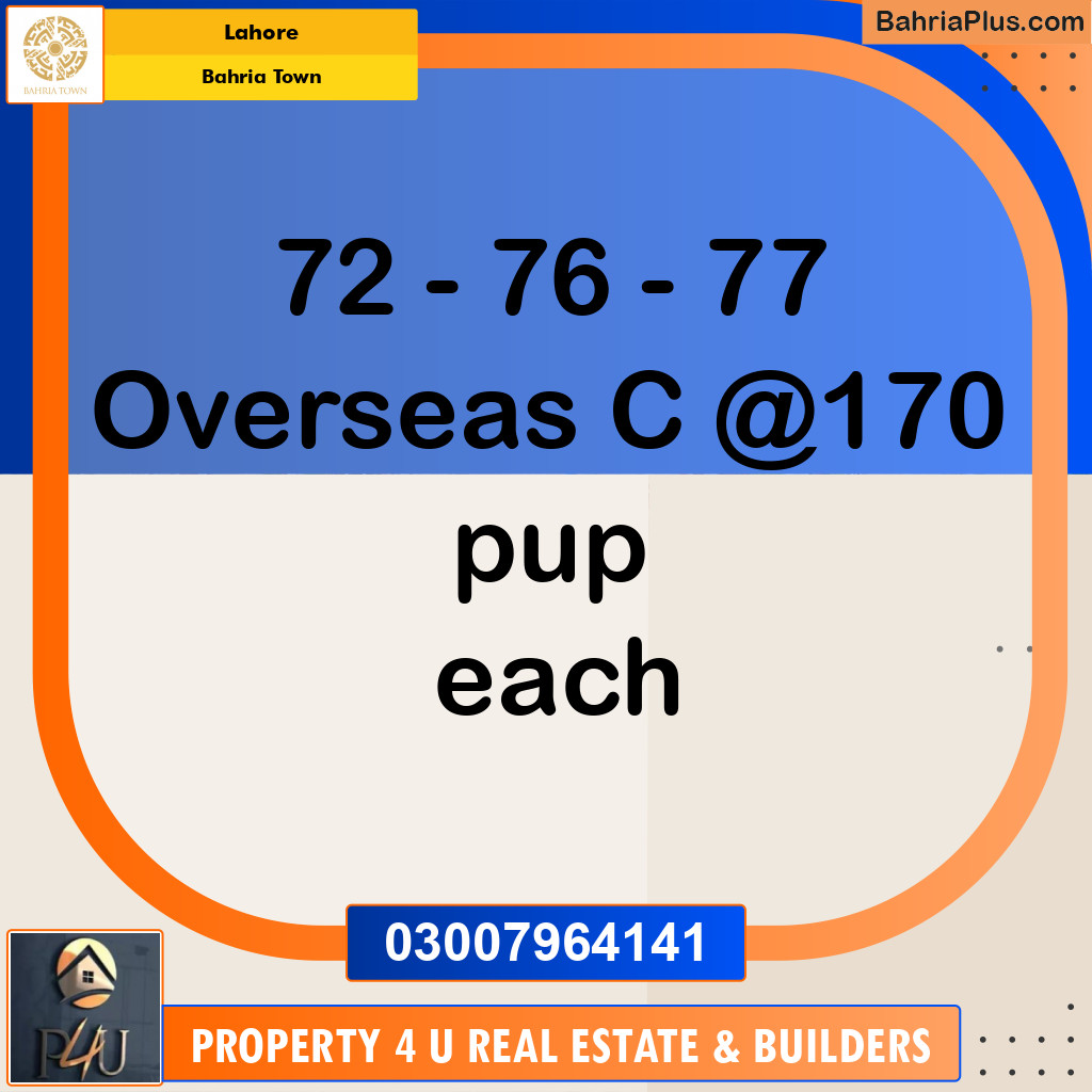 Residential Plot for Sale in Bahria Town, Lahore - (BP-355475)