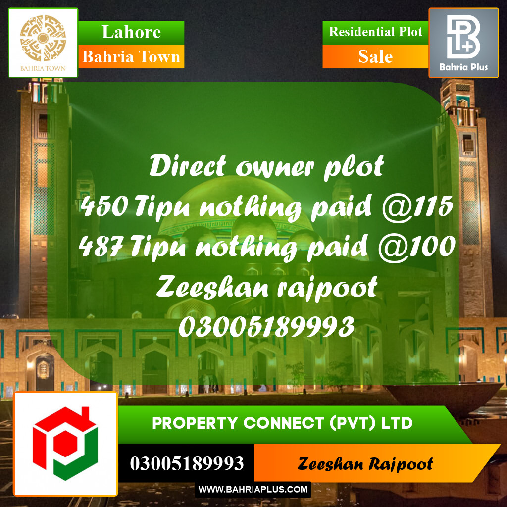Residential Plot for Sale in Bahria Town, Lahore - (BP-355490)