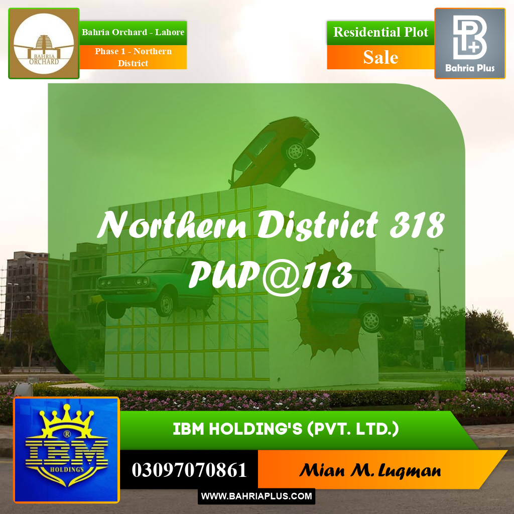10 Marla Residential Plot for Sale in Phase 1 - Northern District -  Bahria Orchard, Lahore - (BP-355497)