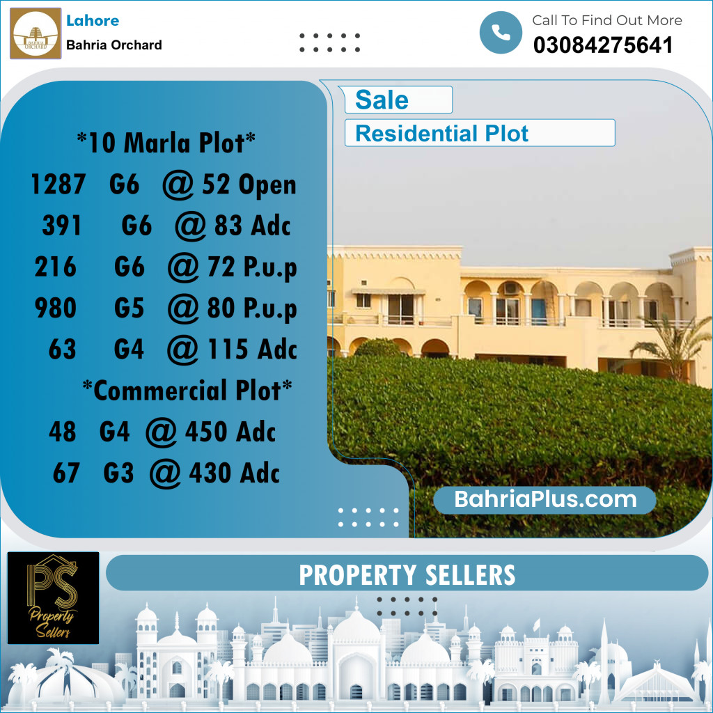 10 Marla Residential Plot for Sale in Bahria Orchard, Lahore - (BP-355572)