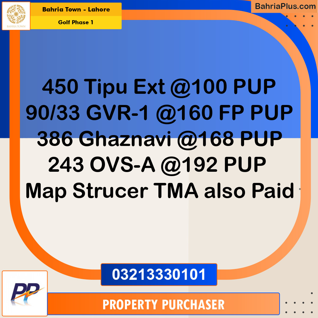10 Marla Residential Plot for Sale in Golf Phase 1 -  Bahria Town, Lahore - (BP-355646)