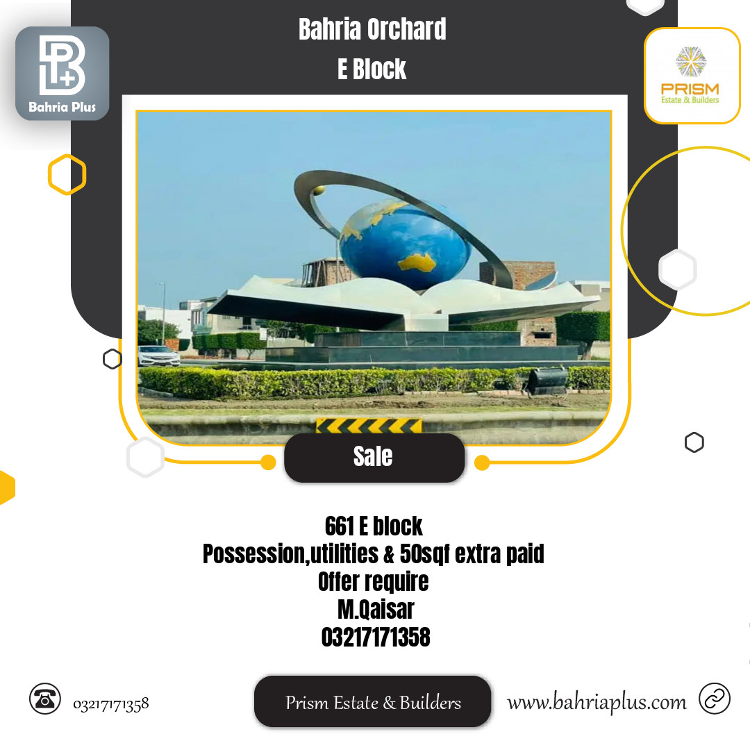 5 Marla Residential Plot for Sale in Phase 2 - E Block -  Bahria Orchard, Lahore - (BP-355666)
