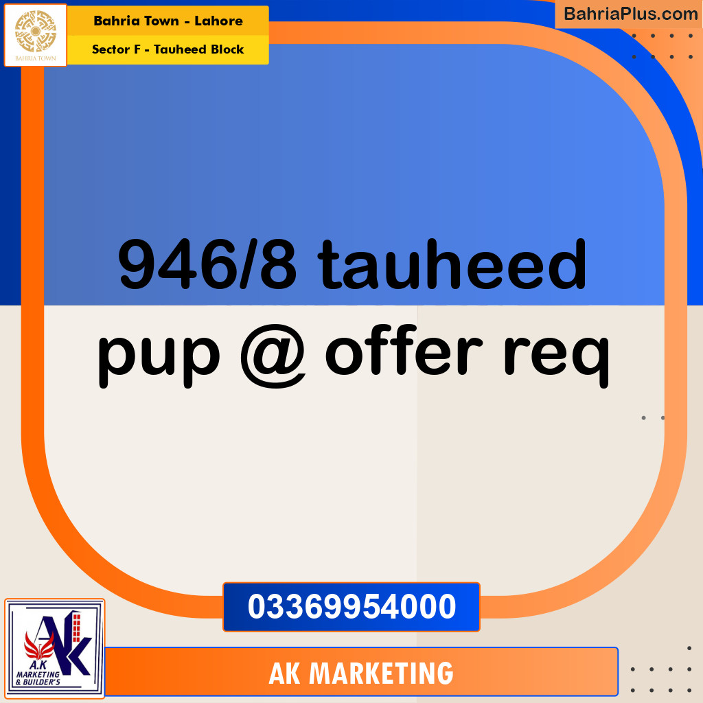 10 Marla Residential Plot for Sale in Sector F - Tauheed Block -  Bahria Town, Lahore - (BP-355674)