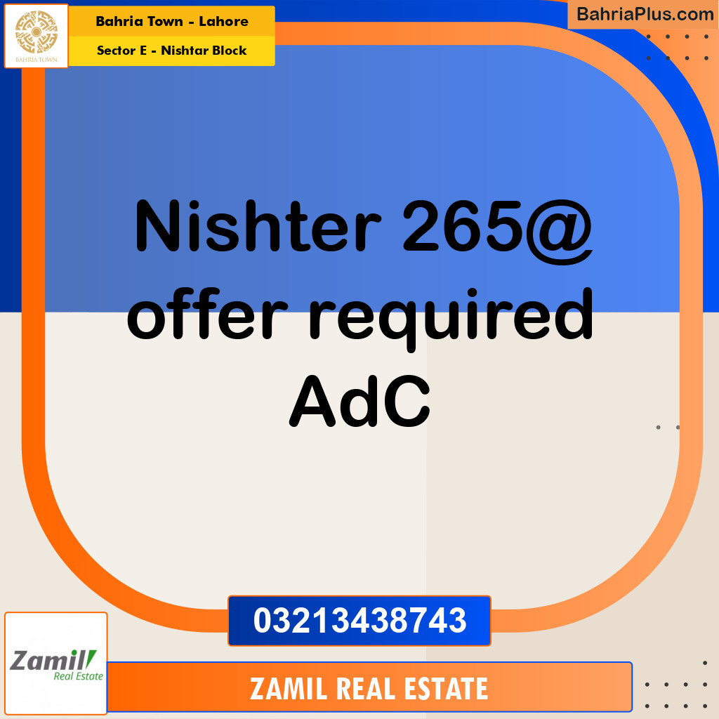 1 Kanal Residential Plot for Sale in Sector E - Nishtar Block -  Bahria Town, Lahore - (BP-355690)