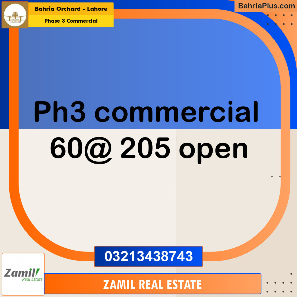 8 Marla Residential Plot for Sale in Phase 3 Commercial -  Bahria Orchard, Lahore - (BP-355710)