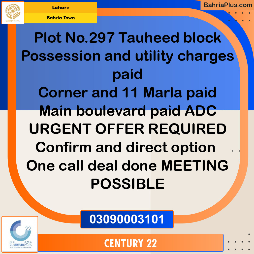 10 Marla Residential Plot for Sale in Bahria Town, Lahore - (BP-355721)