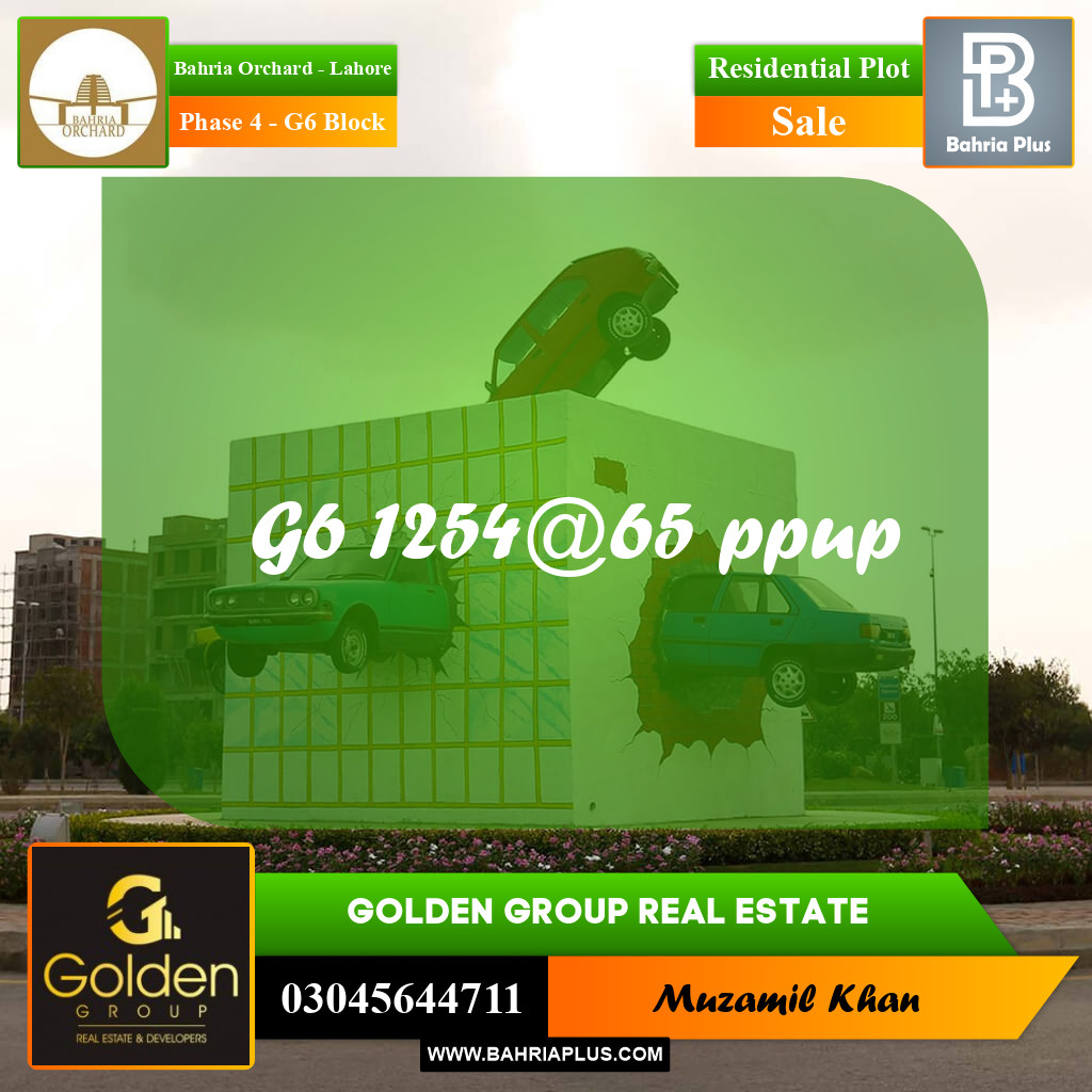 10 Marla Residential Plot for Sale in Phase 4 - G6 Block -  Bahria Orchard, Lahore - (BP-355819)