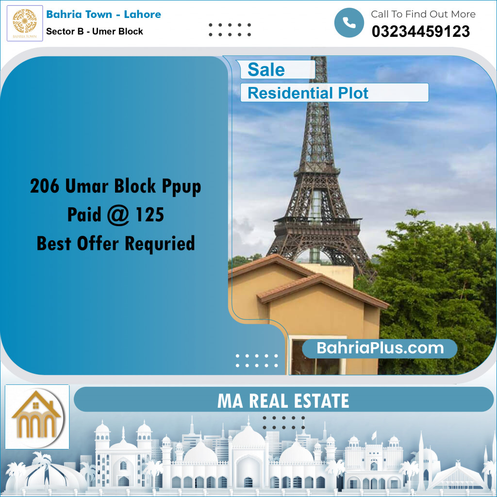 5 Marla Residential Plot for Sale in Sector B - Umer Block -  Bahria Town, Lahore - (BP-355892)