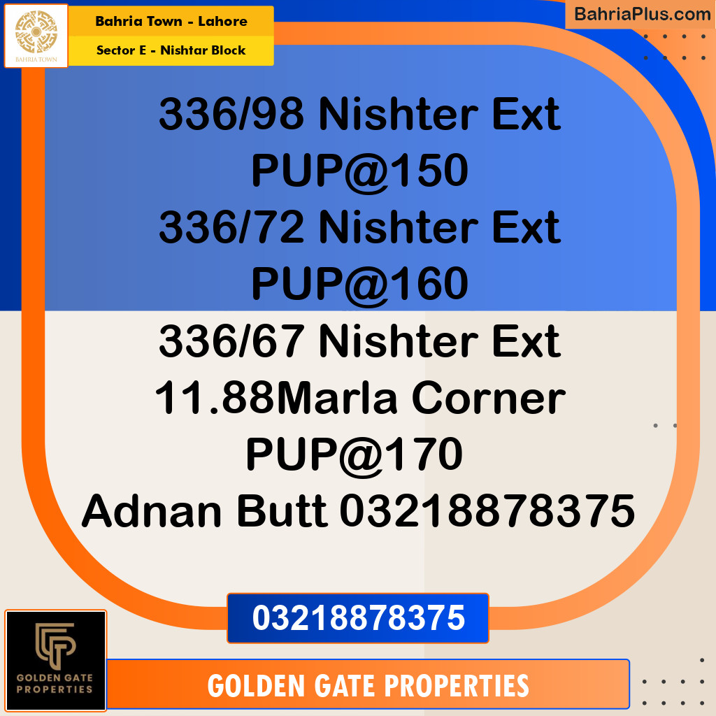 10 Marla Residential Plot for Sale in Sector E - Nishtar Block -  Bahria Town, Lahore - (BP-355897)