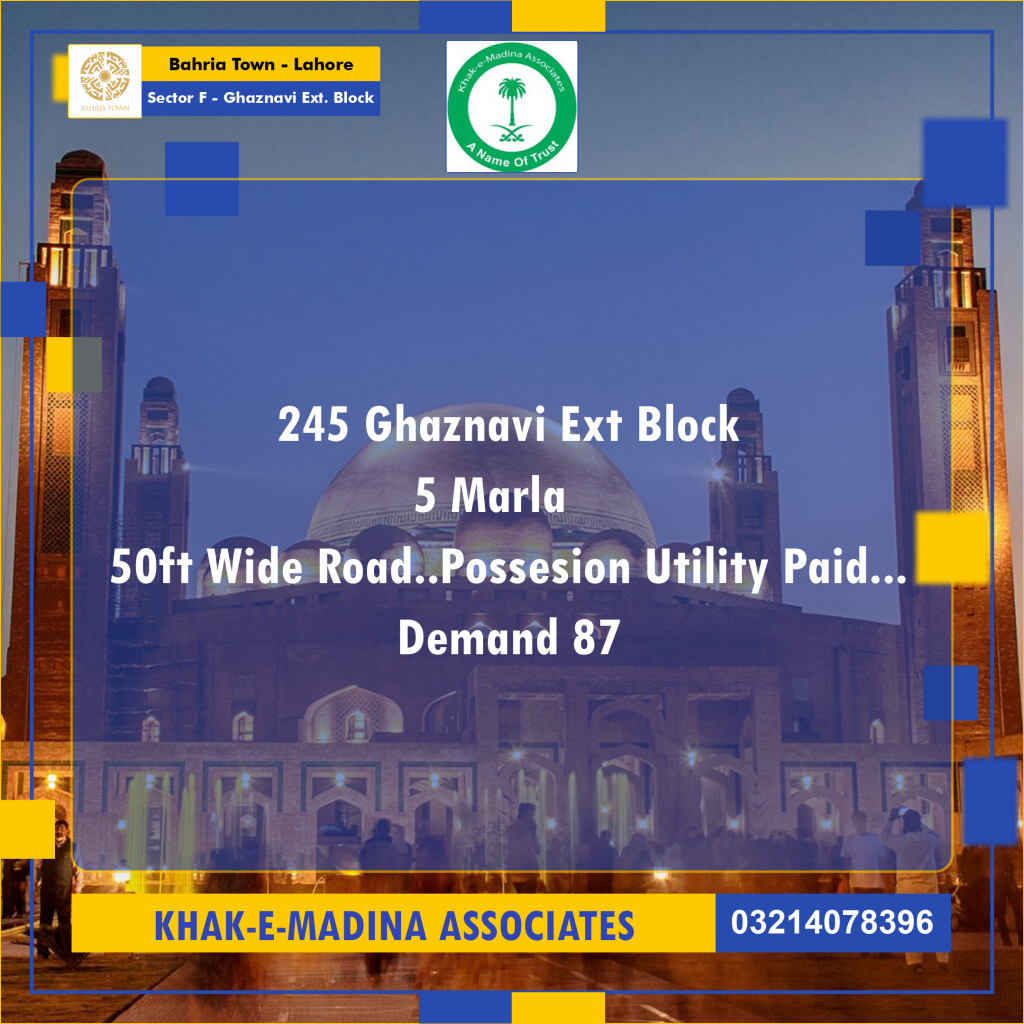5 Marla Residential Plot for Sale in Sector F - Ghaznavi Ext. Block -  Bahria Town, Lahore - (BP-355923)