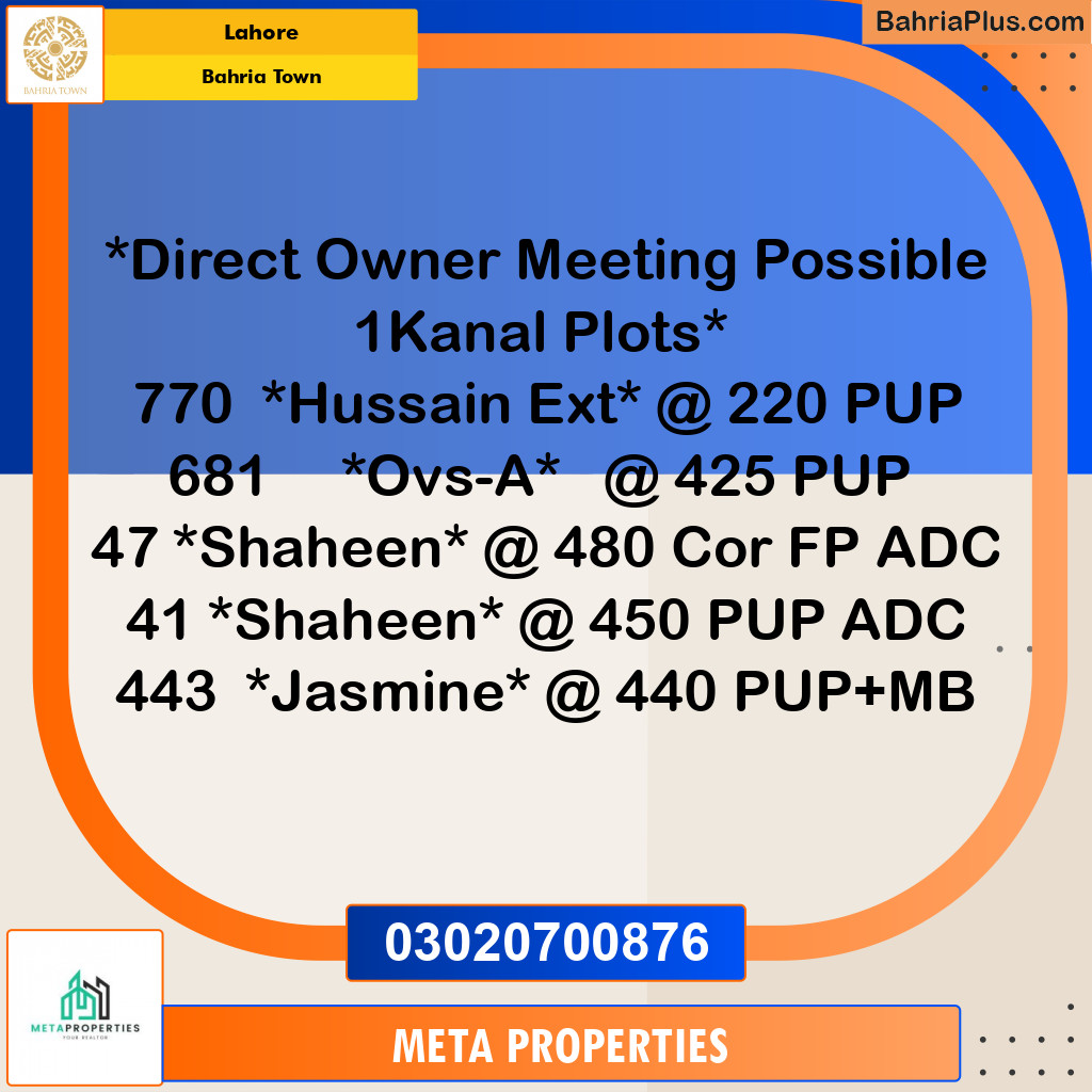 10 Marla Residential Plot for Sale in Bahria Town, Lahore - (BP-355962)