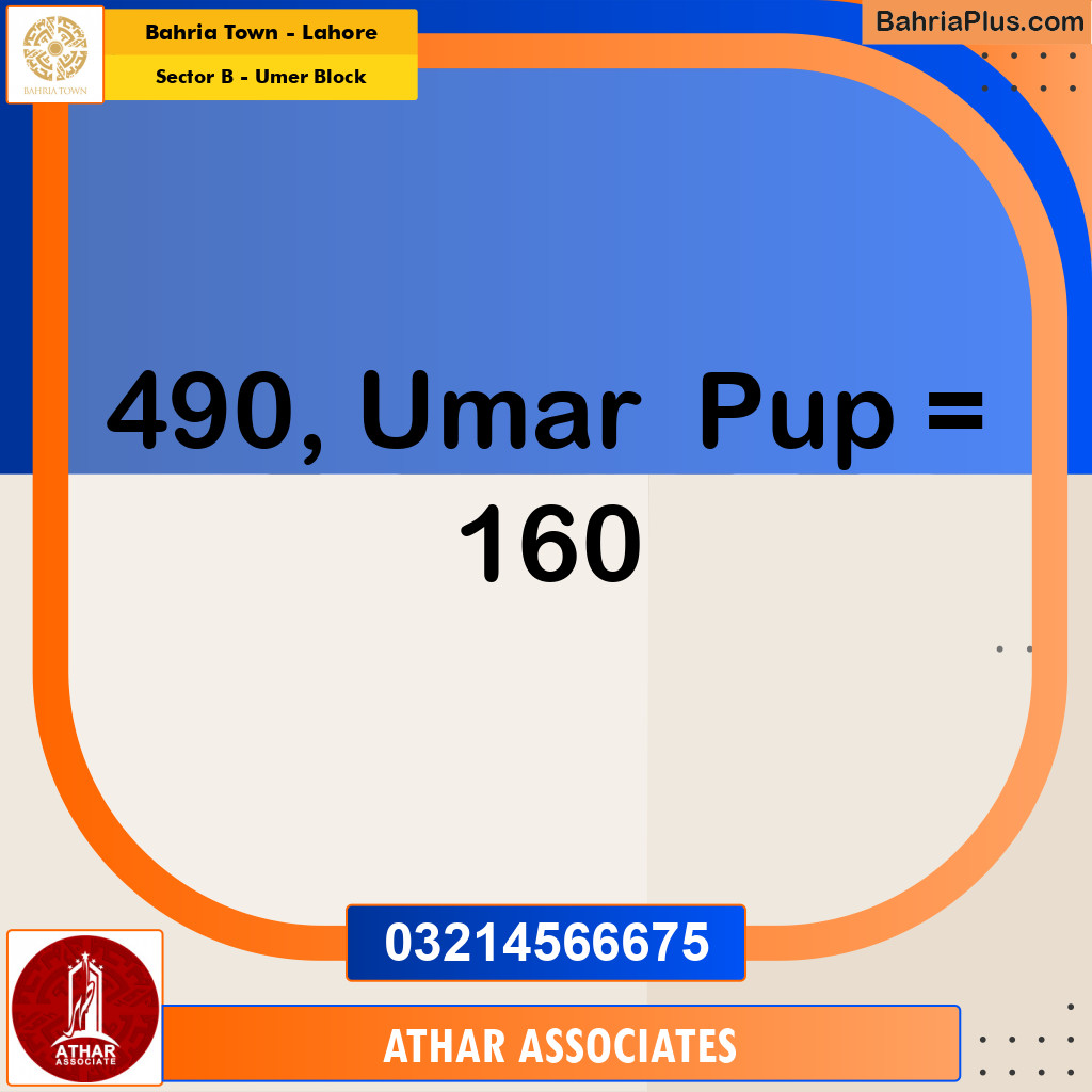 8 Marla Residential Plot for Sale in Sector B - Umer Block -  Bahria Town, Lahore - (BP-355965)