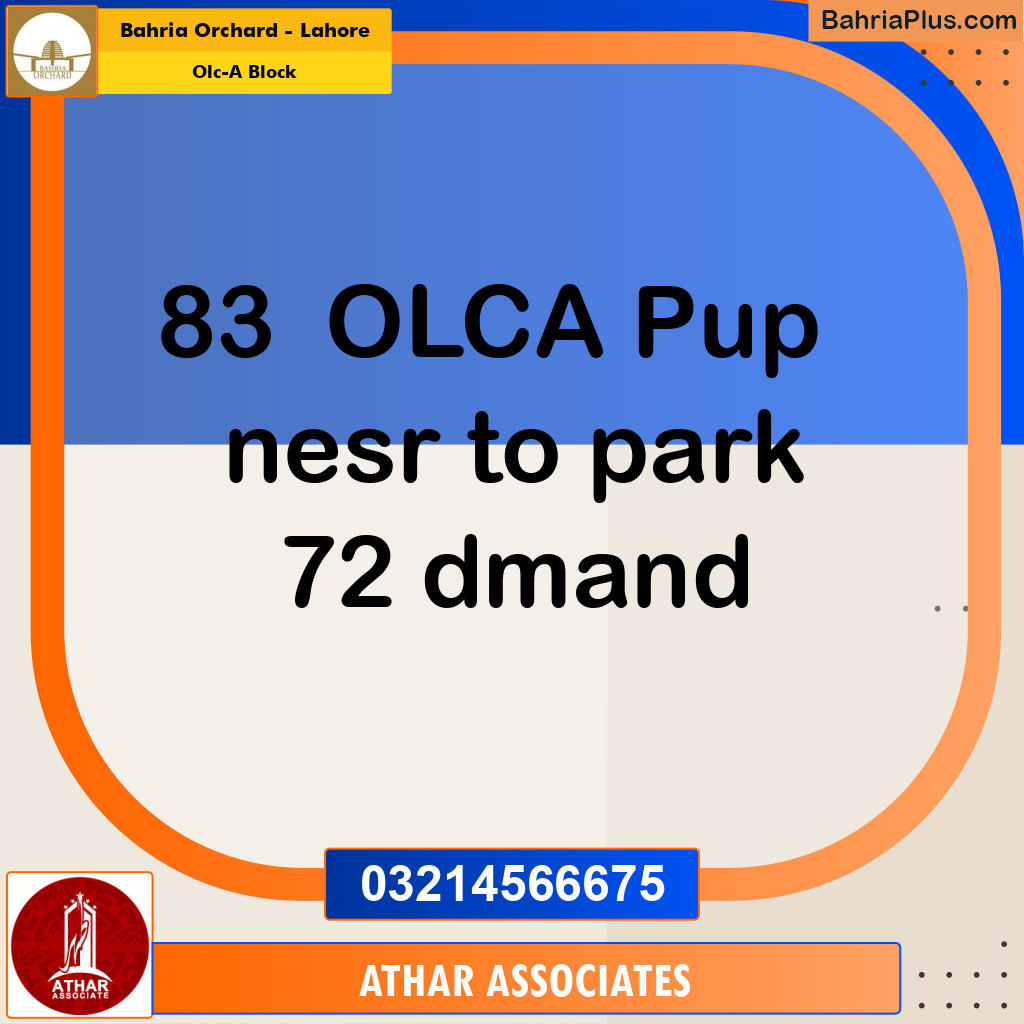 8 Marla Residential Plot for Sale in OLC-A Block -  Bahria Orchard, Lahore - (BP-355968)